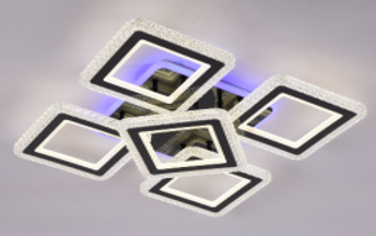 LED-люстра TY-ZL83/4+1 WH+RGB 250+36W (1шт)540*540*110mm TY-ZL83/4+1 WH+RGB 250+36W (1шт)540*540*110mm фото